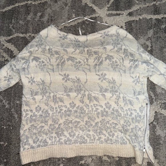 Free People Flower Fields Scoop Neck Sweater with Zipper - Picture 4 of 9